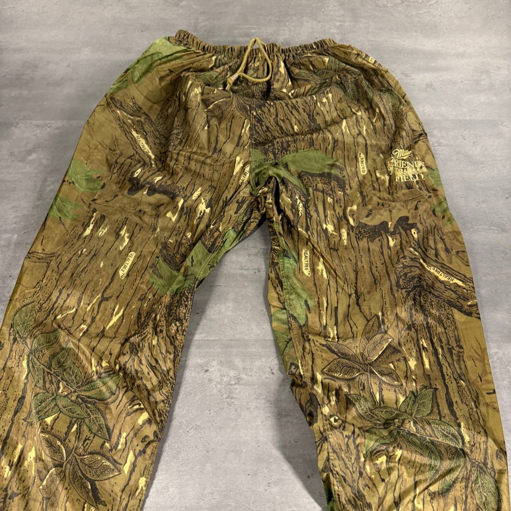 Vintage Miller Beer Realtree Rain‎ Pants M Pullover Windbreaker Shell Hunting